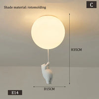 Suspension Boule en Verre avec Ours Suspendu