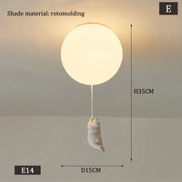 Suspension Boule en Verre avec Ours Suspendu