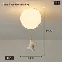 Suspension Boule en Verre avec Ours Suspendu