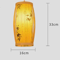 Lustre en bambou de style chinois, tissé à la main