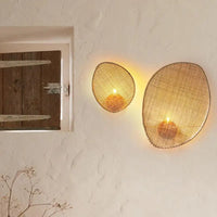 Applique murale Gallina en rotin - Design minimaliste, fait main