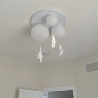 Suspension Boule en Verre avec Ours Suspendu