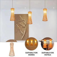 Lustre en bambou de style chinois, tissé à la main
