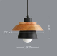 Suspension Nordik en métal coloré et bois