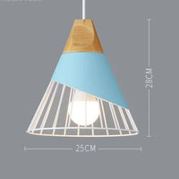 Suspension Nordik en métal coloré et bois