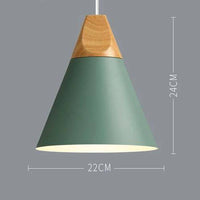Suspension Nordik en métal coloré et bois