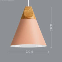 Suspension Nordik en métal coloré et bois