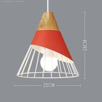 Suspension Nordik en métal coloré et bois