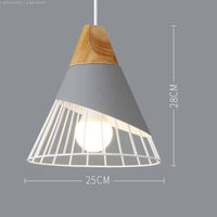 Suspension Nordik en métal coloré et bois