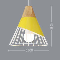 Suspension Nordik en métal coloré et bois