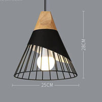 Suspension Nordik en métal coloré et bois