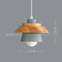 Suspension Nordik en métal coloré et bois