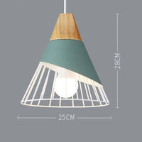 Suspension Nordik en métal coloré et bois