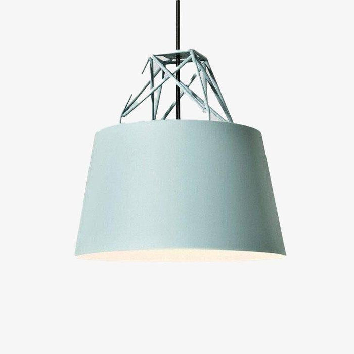 Suspension design Morning avec LED et abat-jour coloré en métal