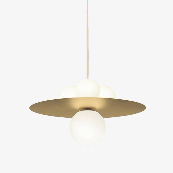 Suspension Loft LED Doré & Boules en Verre