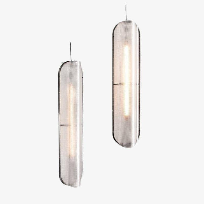 Suspension LED en verre à la forme rétro.