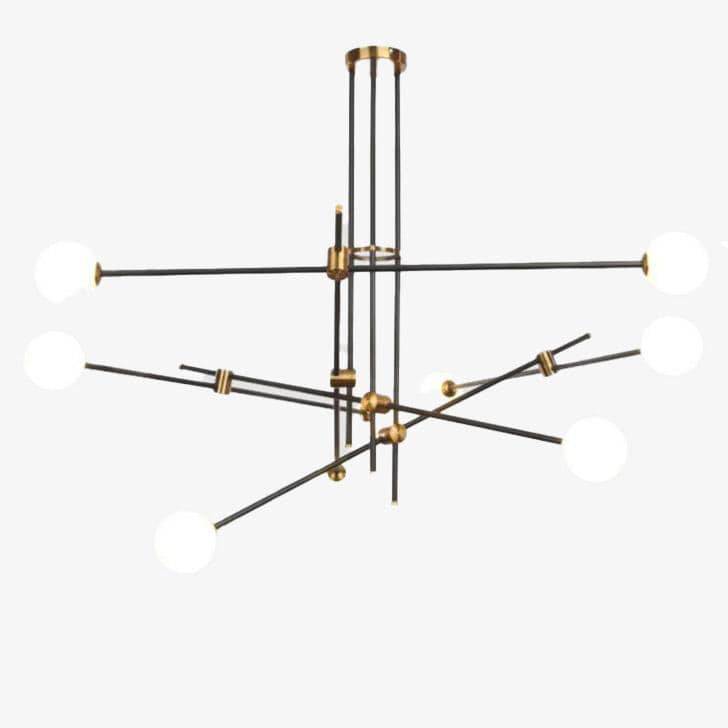 Lustre Noir Design à Branches en Verre Retro