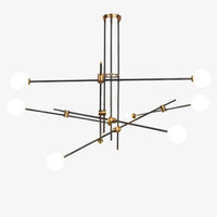 Lustre Noir Design à Branches en Verre Retro