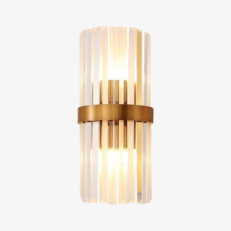 Applique murale LED dorée en verre cristal Luxury Glow