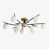 Plafonnier design LED "Lumina" - Métal & Boules en Verre