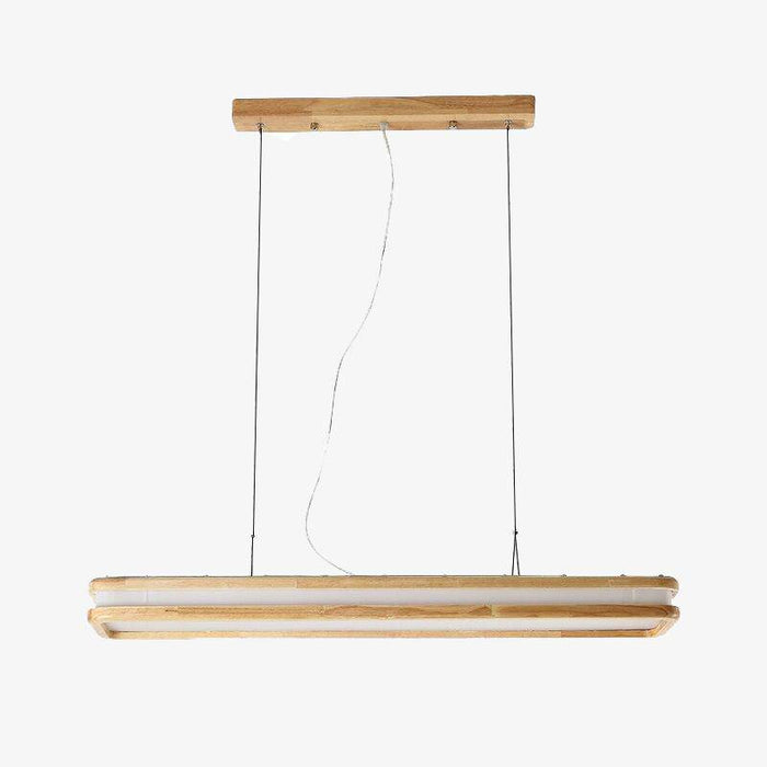 Suspension Loft en bois avec LED allongée