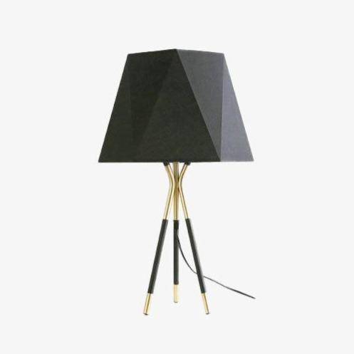 Lampe à poser LED métal & abat-jour triangle style Loft - Omi