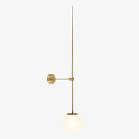 Applique murale LED dorée avec boule en verre	blanc