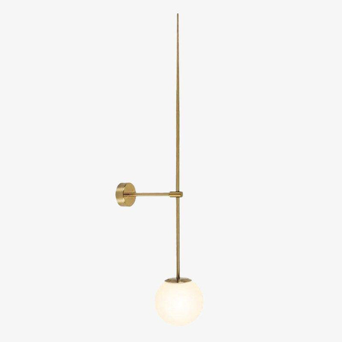 Applique murale LED dorée avec boule en verre	blanc