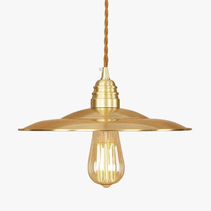 Suspension LED design en métal doré avec abat-jour chapeau Coffee