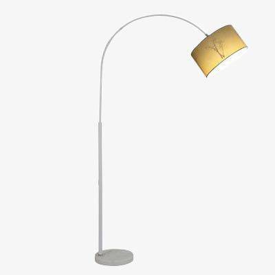 Lampadaire élégant avec abat-jour en tissu suspendu