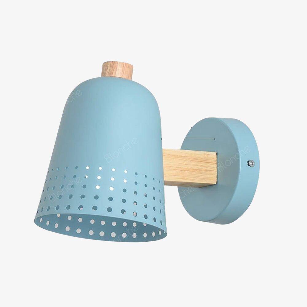 Applique murale LED en bois bleu - Style Nordique