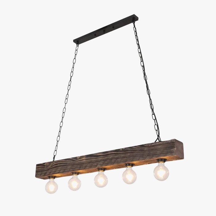 Suspension lumineuse Vintage en bois massif pour une ambiance industrielle branchée