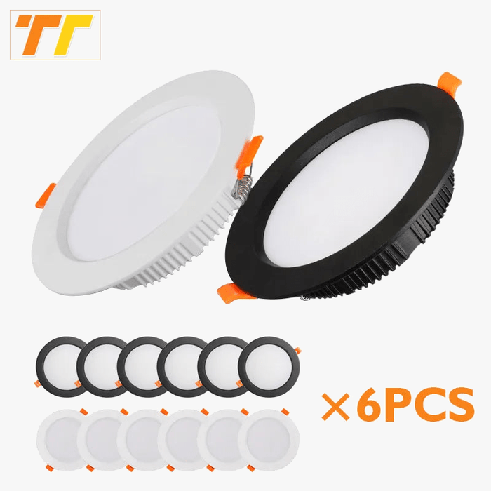 Plafonnier encastré LED Downlight - 6 pièces disponibles - Blanc chaud/froid - AC220V-240V