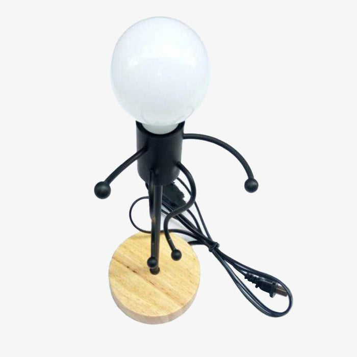 Lampe de table chic en bois et métal
