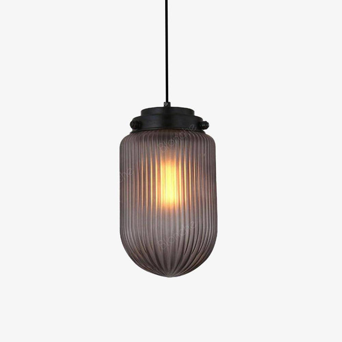 Suspension LED Design en Verre et Métal Industrial