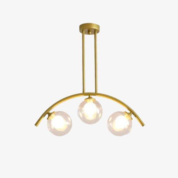 Lustre Luxury LED Bras Doré et Boules en Verre