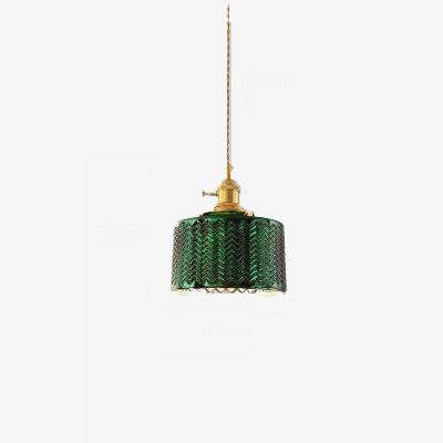 Suspension LED Rétro Yuja en Verre Vert