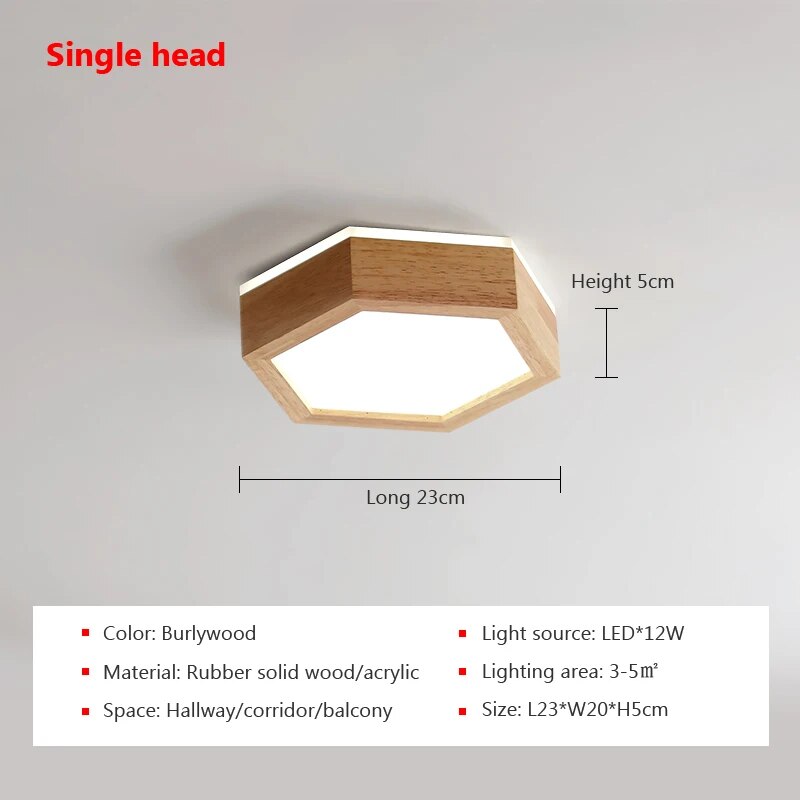 Plafonnier LED Grain de bois Chic
