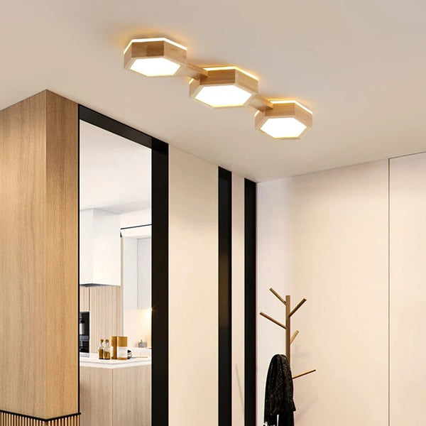 Plafonnier LED Grain de bois Chic