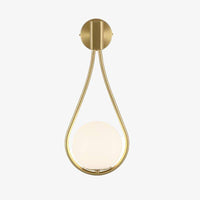 Applique murale design dorée LED avec boule en verre blanc Shadow.