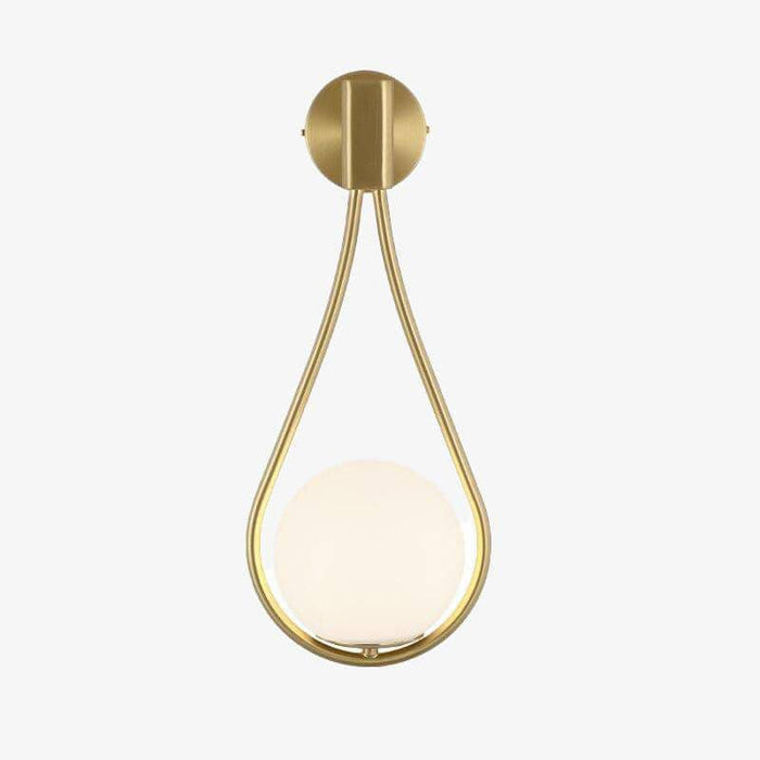Applique murale design dorée LED avec boule en verre blanc Shadow.