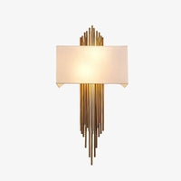 Applique murale LED dorée avec abat-jour blanc de luxe