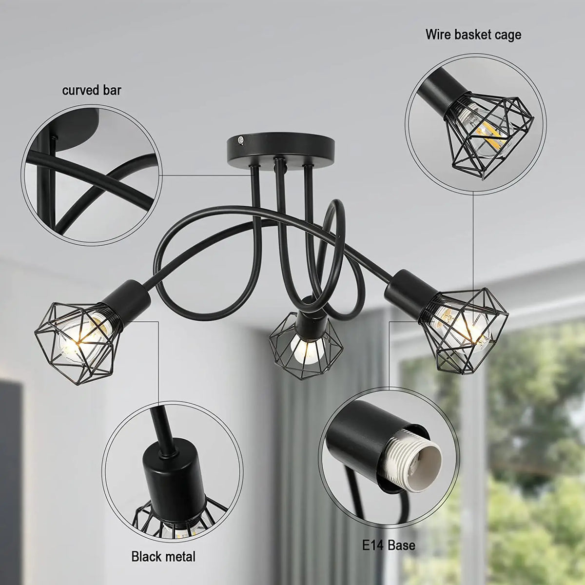 Plafonnier LED Angles Réglables