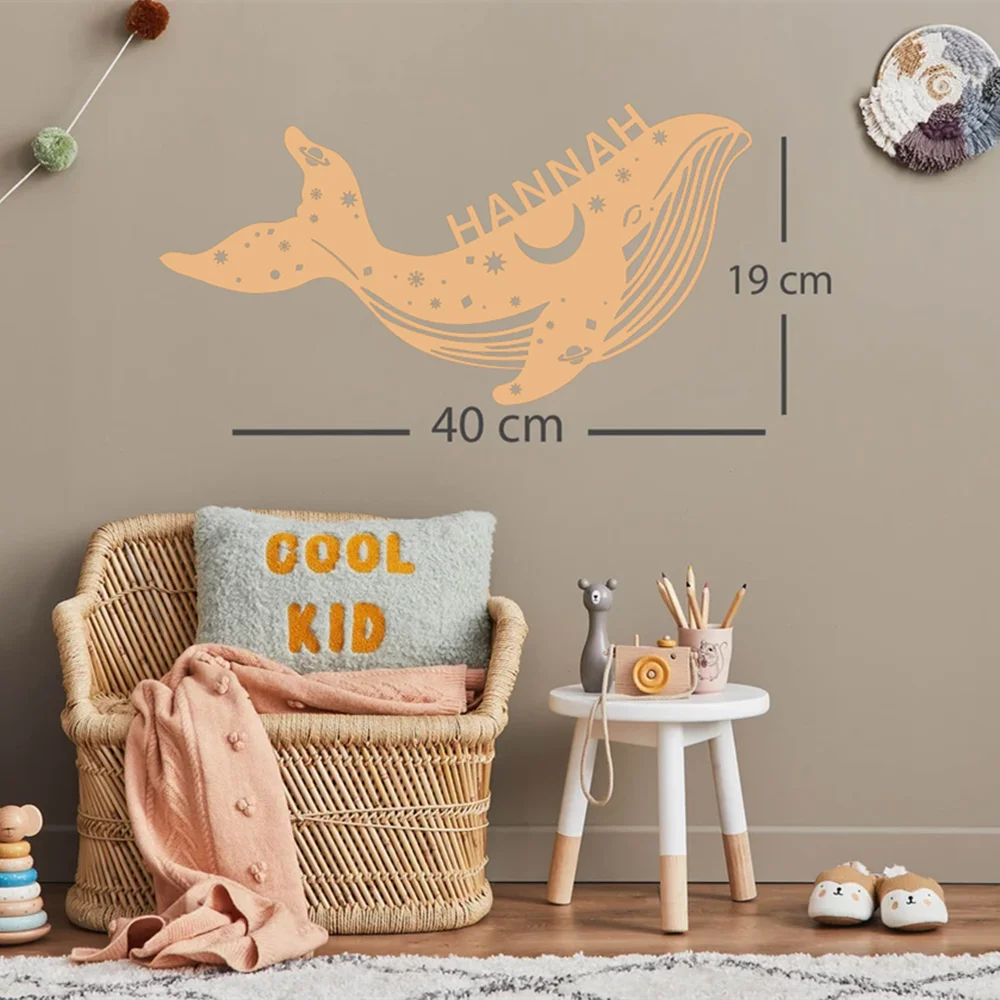 Applique murale LED USB personnalisée "Whale Glow"