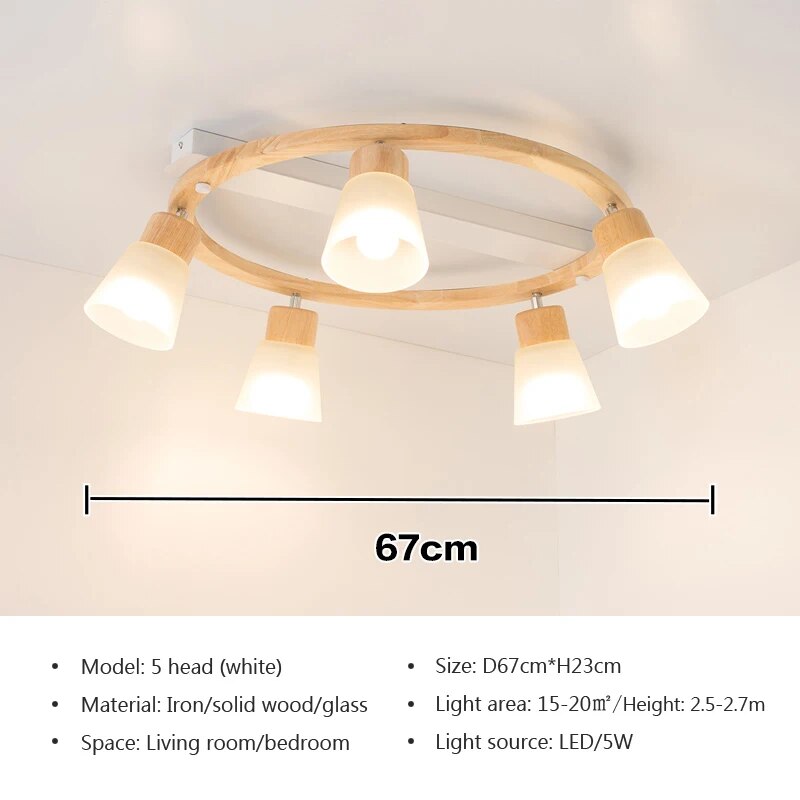Lustre Bois LED - Éclairage Maison