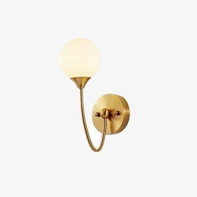 Applique murale LED dorée avec boule en verre Creative