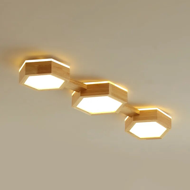 Plafonnier LED Grain de bois Chic