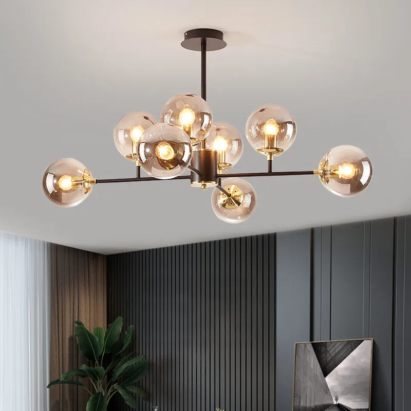 Suspension LED en verre : design nordique moderne et minimaliste