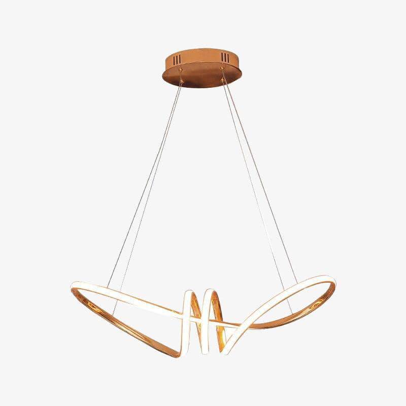 Lustre Néo en spirales dorées LED