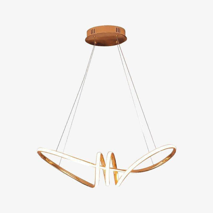 Lustre Néo en spirales dorées LED
